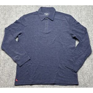 UNTUCKit Dao Polo Shirt Mens S Reg Fit Navy Blue Long Sleeve Cotton Blend New